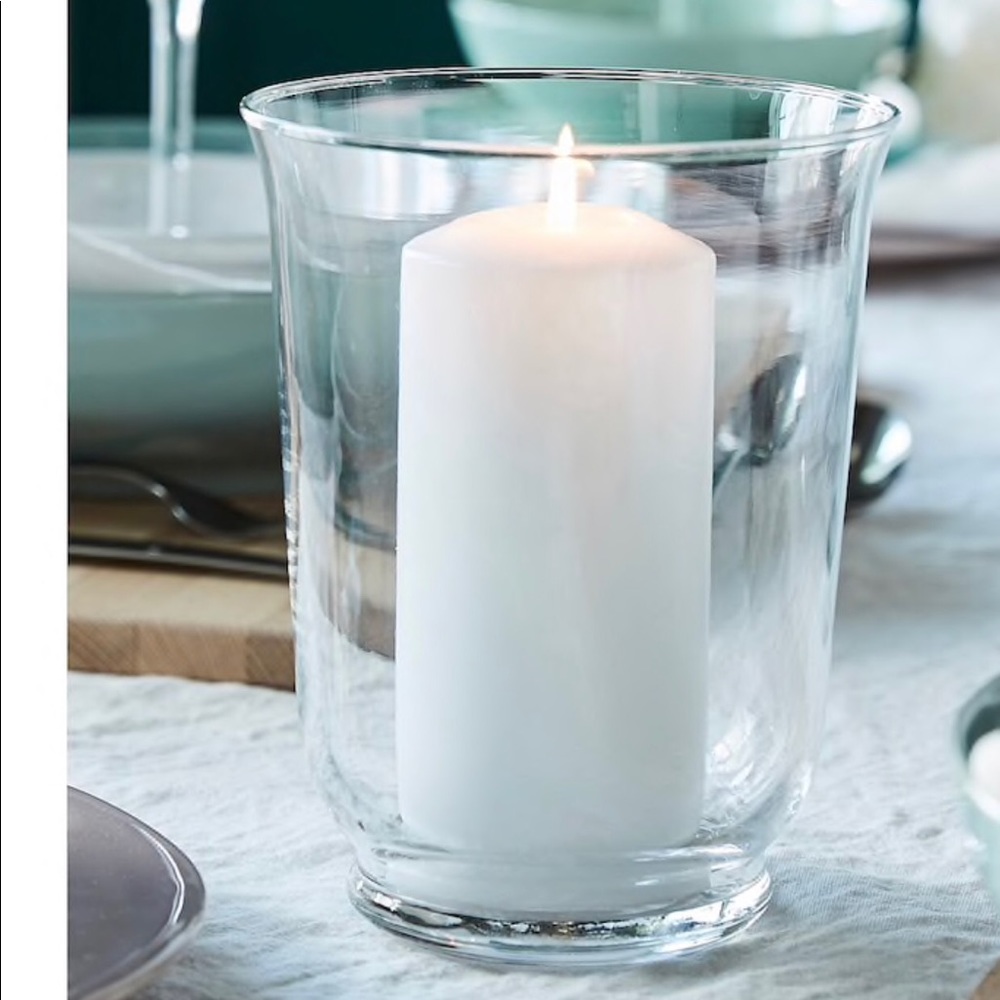 3 candle hurricane vases. H-  28 cm diameter 23cm
